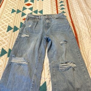 Shein Jeans Distressed White wash